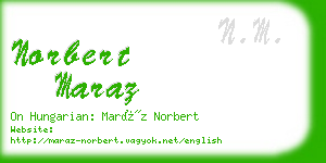 norbert maraz business card